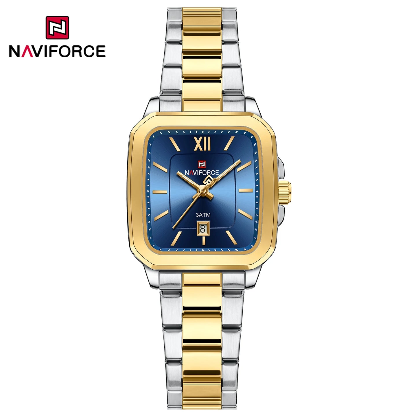NAVIFORCE 9239 Couple Watch – Silver & Blue Quartz, Waterproof Casual Wristwatch for Men & Women