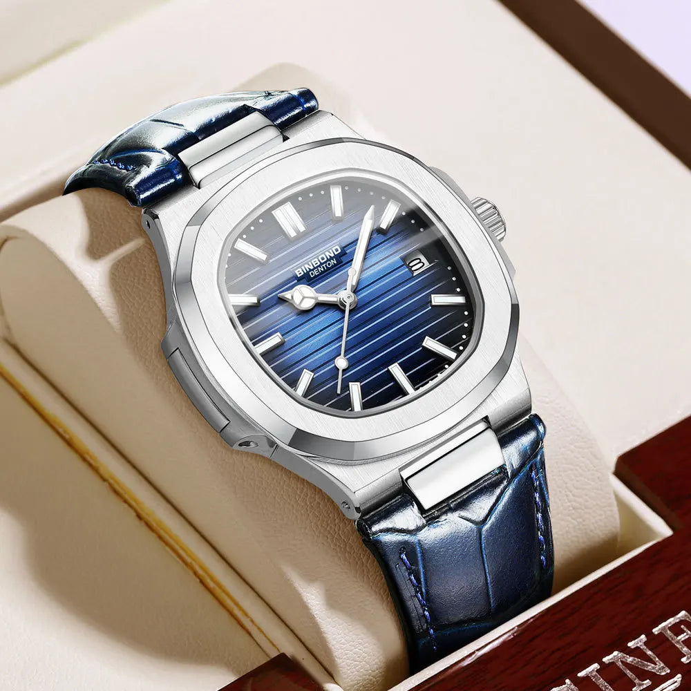 BINBOND B1885 Men's Luxury Quartz Watch – Luminous Hands, Stylish Business & Casual Wristwatch