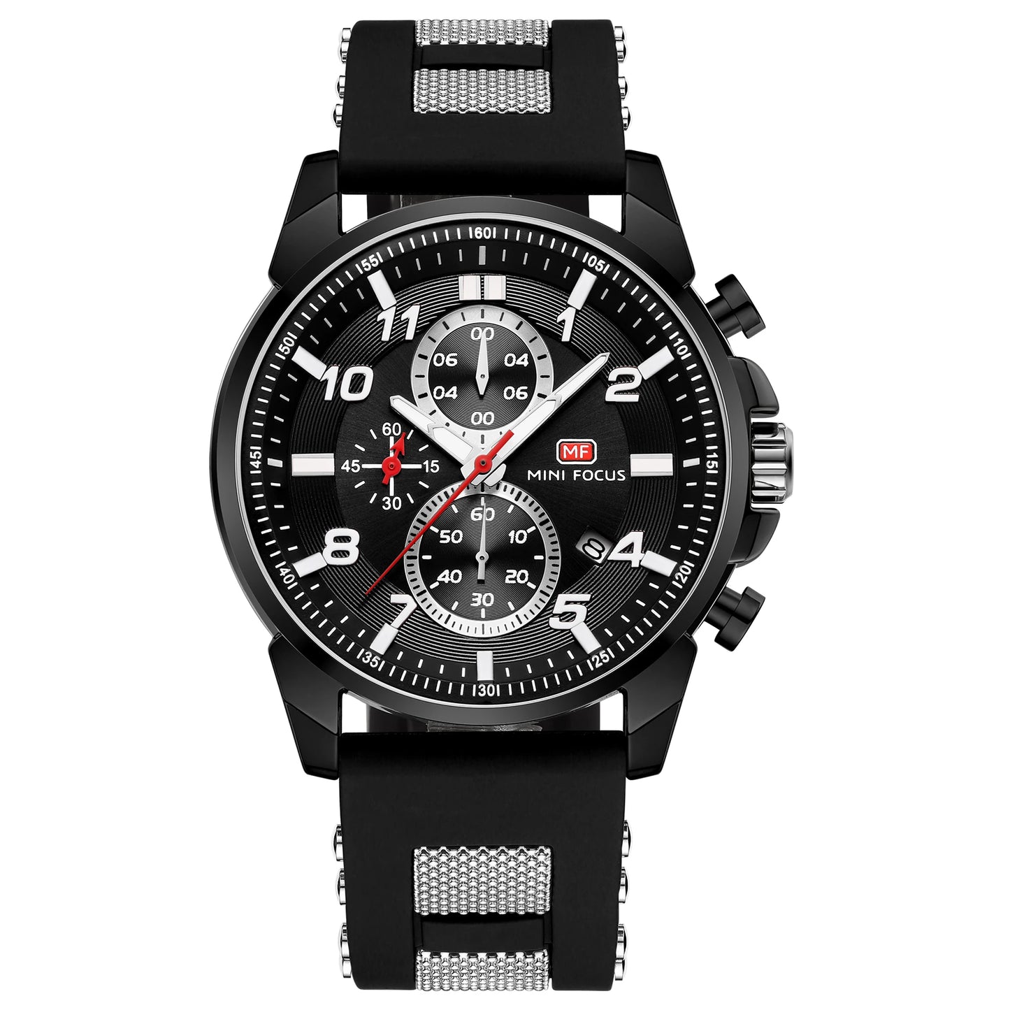 Mini Focus Men’s Waterproof Chronograph Watch – Luxury Sports Design, Silicone Strap, Quartz Precision