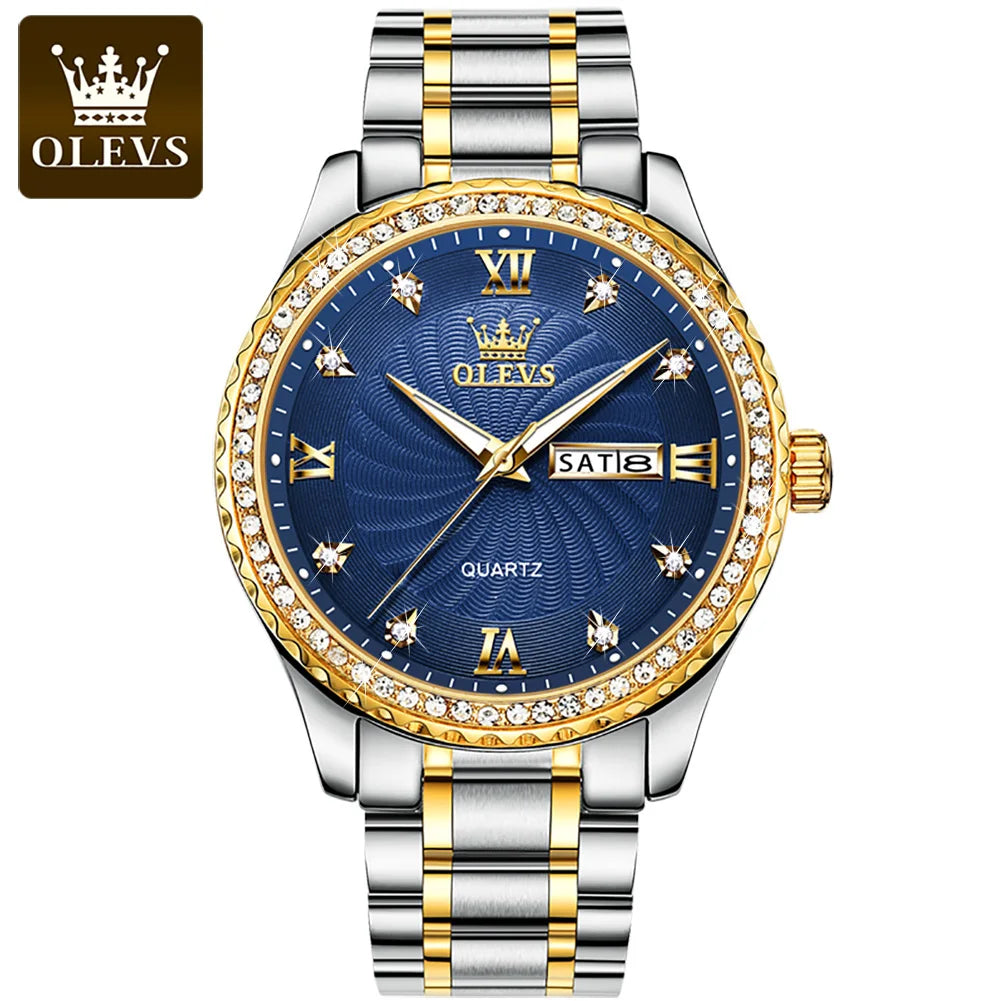 OLEVS 5565 Brand Men Fashion Luxury Quartz Watch Stainless Steel Band Date Business Montre Homme Wrist Men Watch