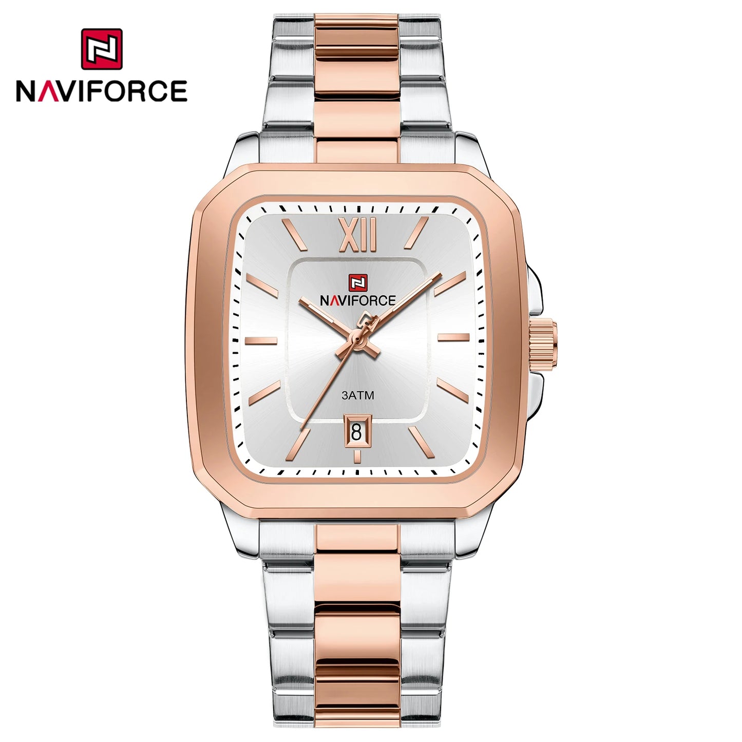 NAVIFORCE 9239 Couple Watch – Silver & Blue Quartz, Waterproof Casual Wristwatch for Men & Women