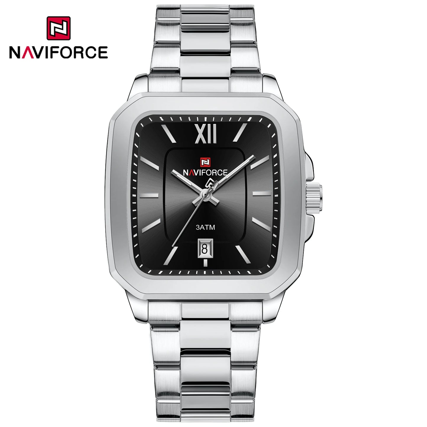 NAVIFORCE 9239 Couple Watch – Silver & Blue Quartz, Waterproof Casual Wristwatch for Men & Women