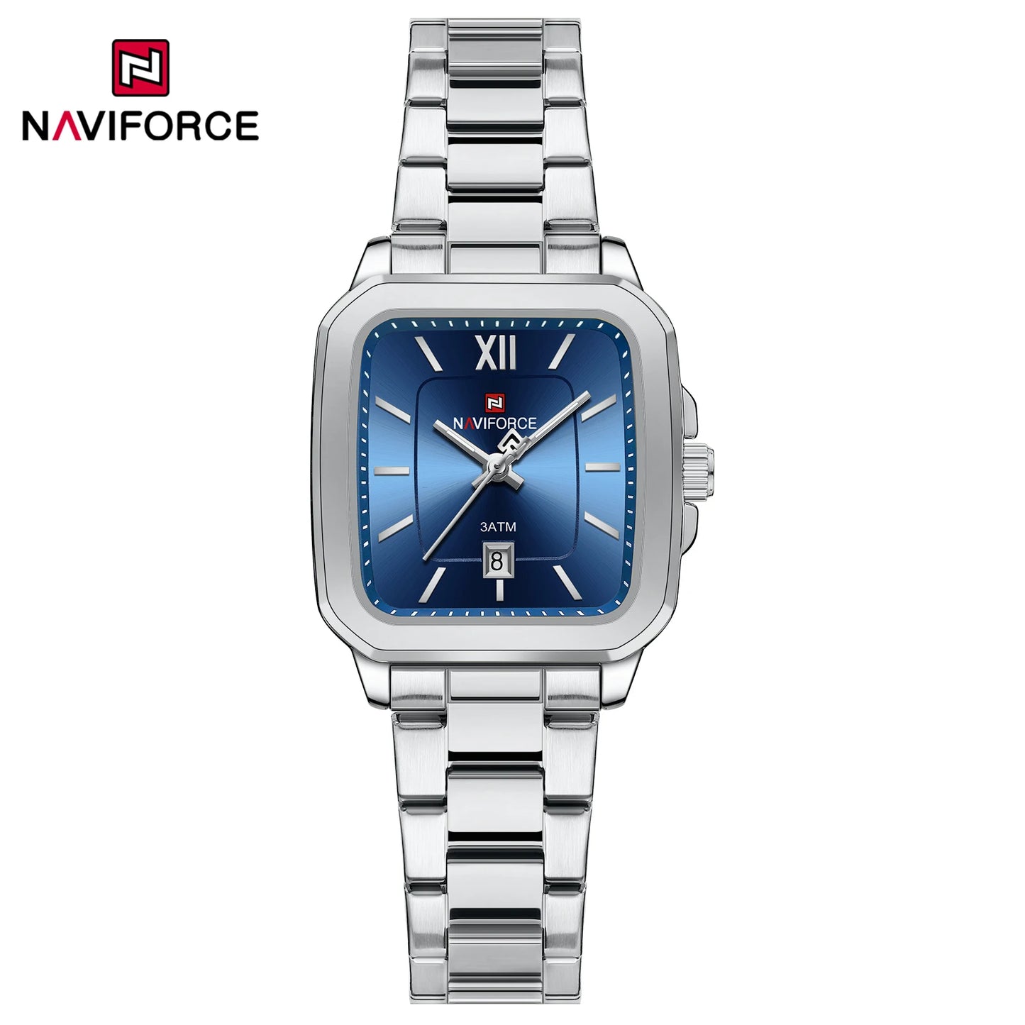 NAVIFORCE 9239 Couple Watch – Silver & Blue Quartz, Waterproof Casual Wristwatch for Men & Women