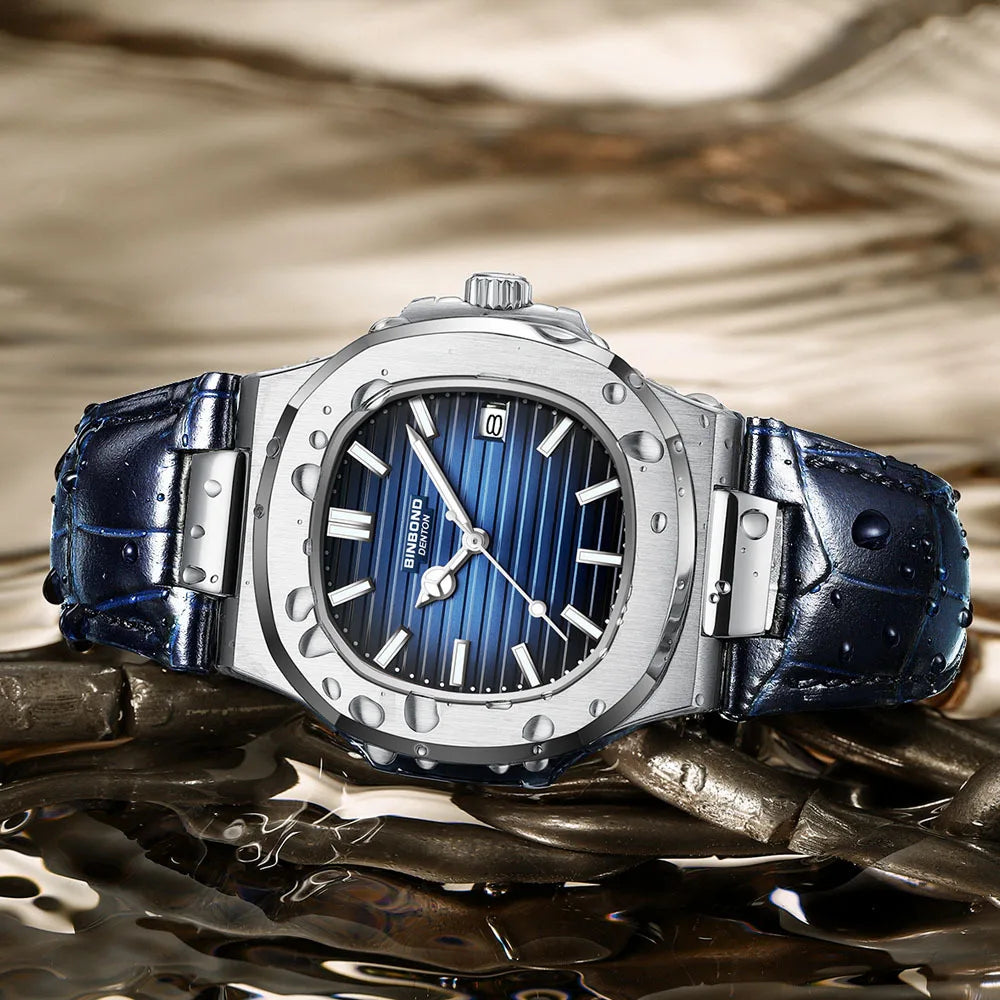 BINBOND B1885 Men's Luxury Quartz Watch – Luminous Hands, Stylish Business & Casual Wristwatch
