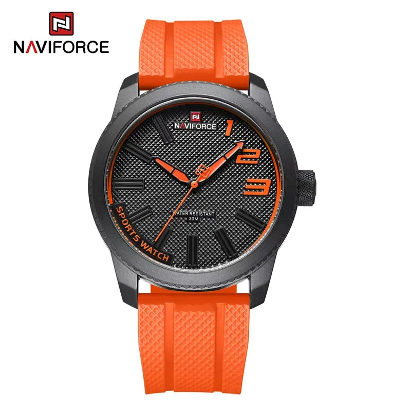 NAVIFORCE 9202L Men’s Sport Watch – Waterproof, Shockproof, Leather Strap, Fashion Casual Design