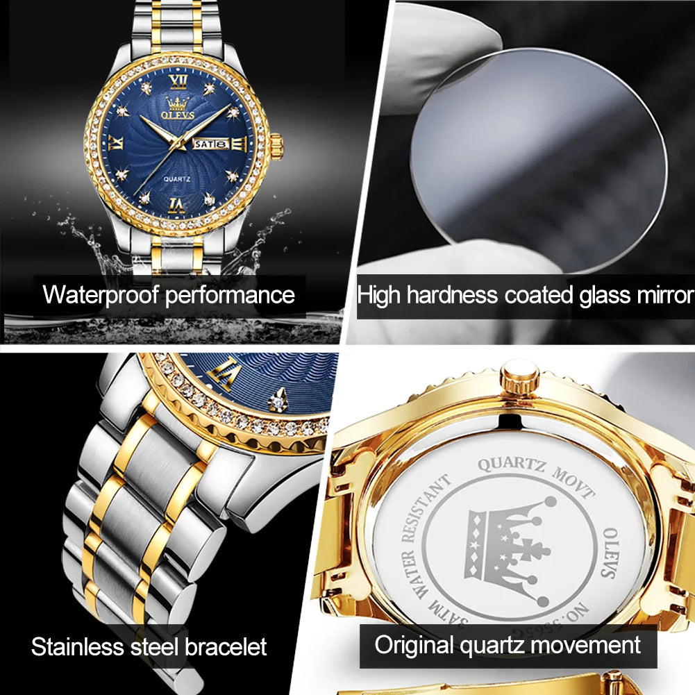 OLEVS 5565 Brand Men Fashion Luxury Quartz Watch Stainless Steel Band Date Business Montre Homme Wrist Men Watch