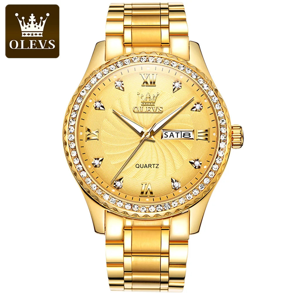OLEVS 5565 Brand Men Fashion Luxury Quartz Watch Stainless Steel Band Date Business Montre Homme Wrist Men Watch