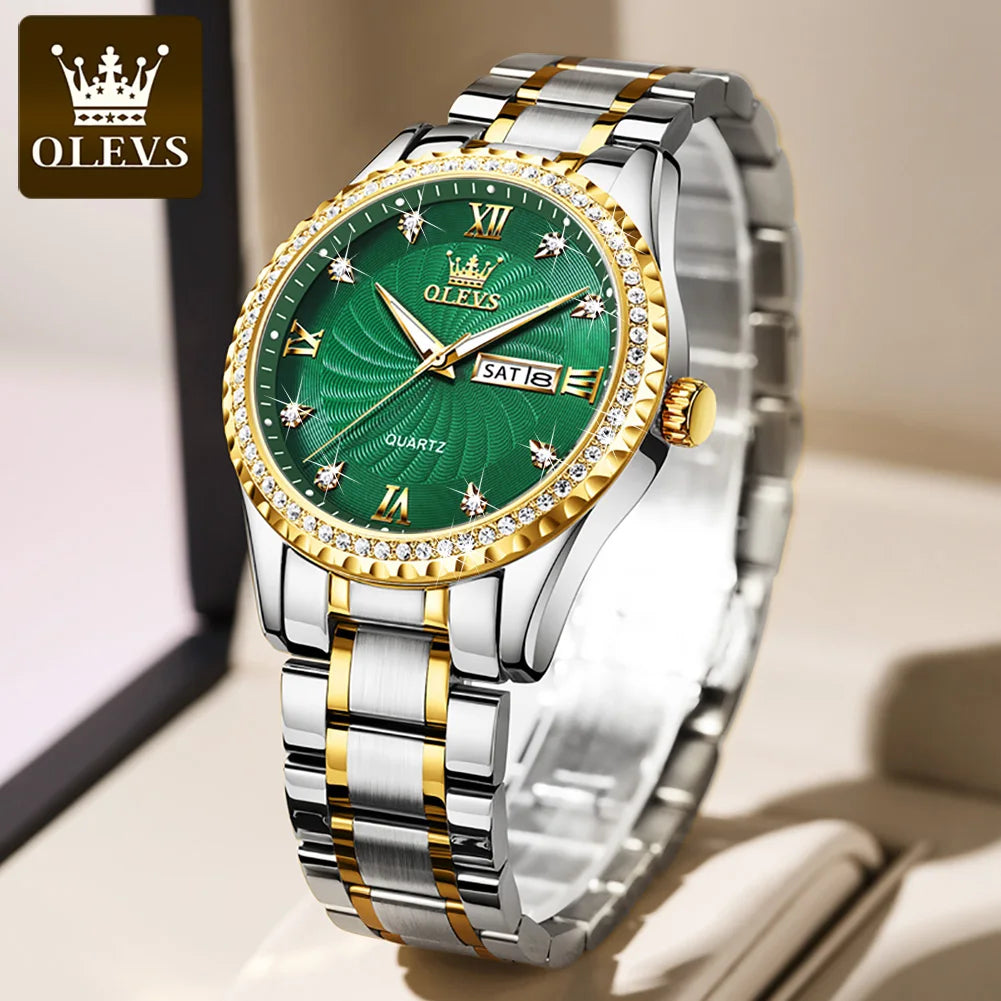OLEVS 5565 Brand Men Fashion Luxury Quartz Watch Stainless Steel Band Date Business Montre Homme Wrist Men Watch