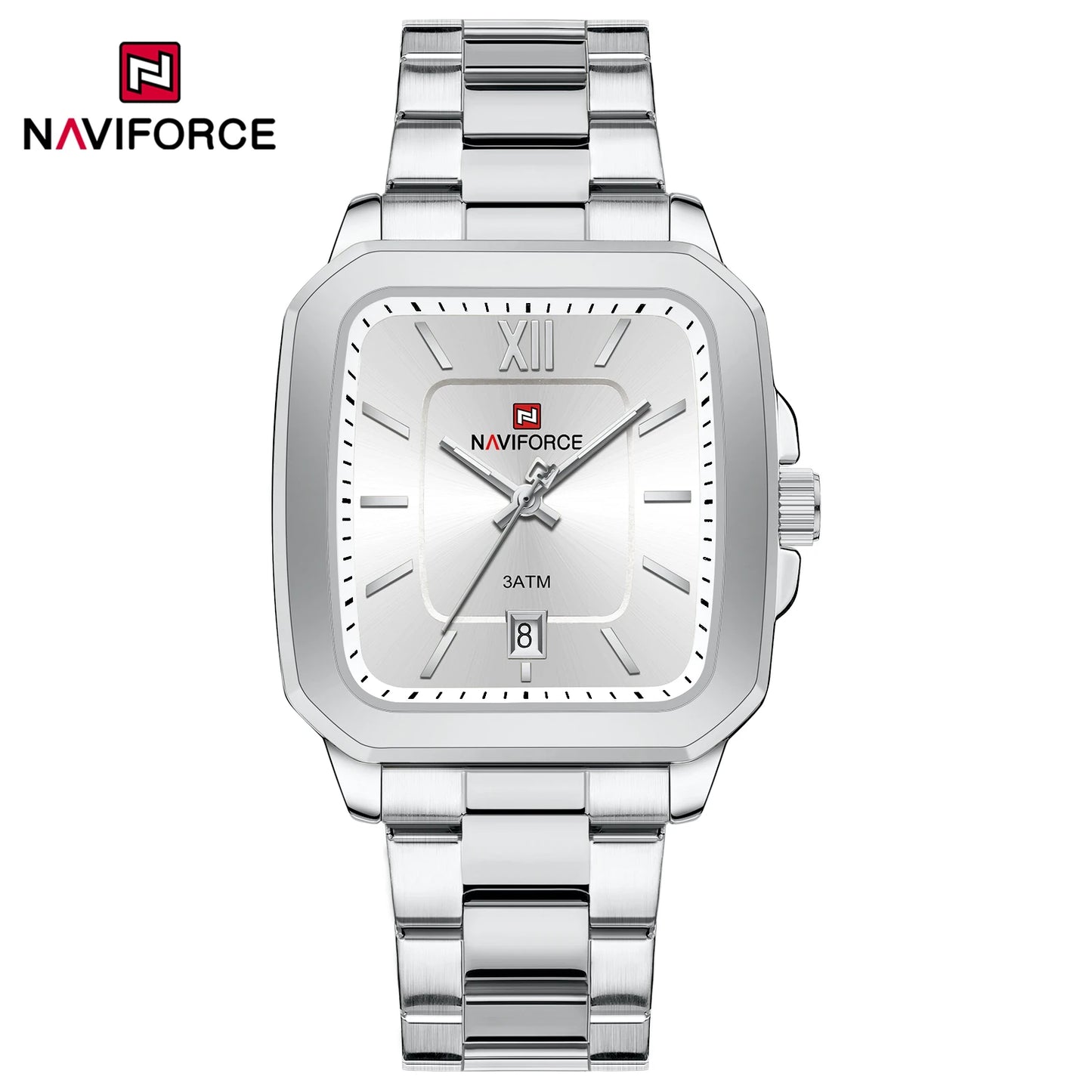 NAVIFORCE 9239 Couple Watch – Silver & Blue Quartz, Waterproof Casual Wristwatch for Men & Women