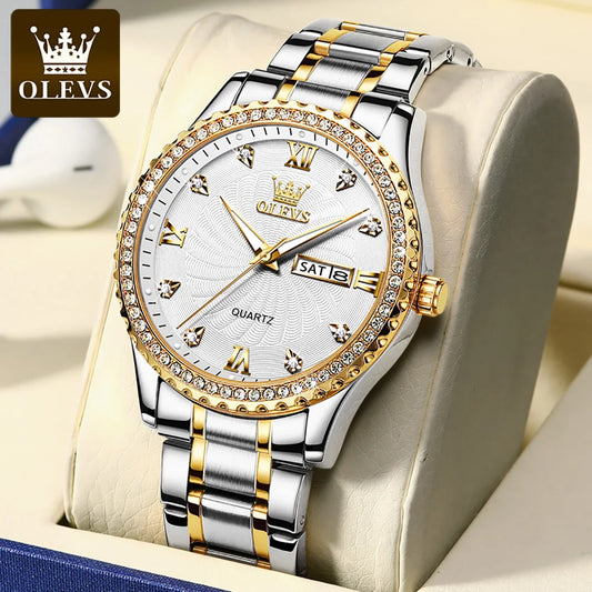 OLEVS 5565 Brand Men Fashion Luxury Quartz Watch Stainless Steel Band Date Business Montre Homme Wrist Men Watch