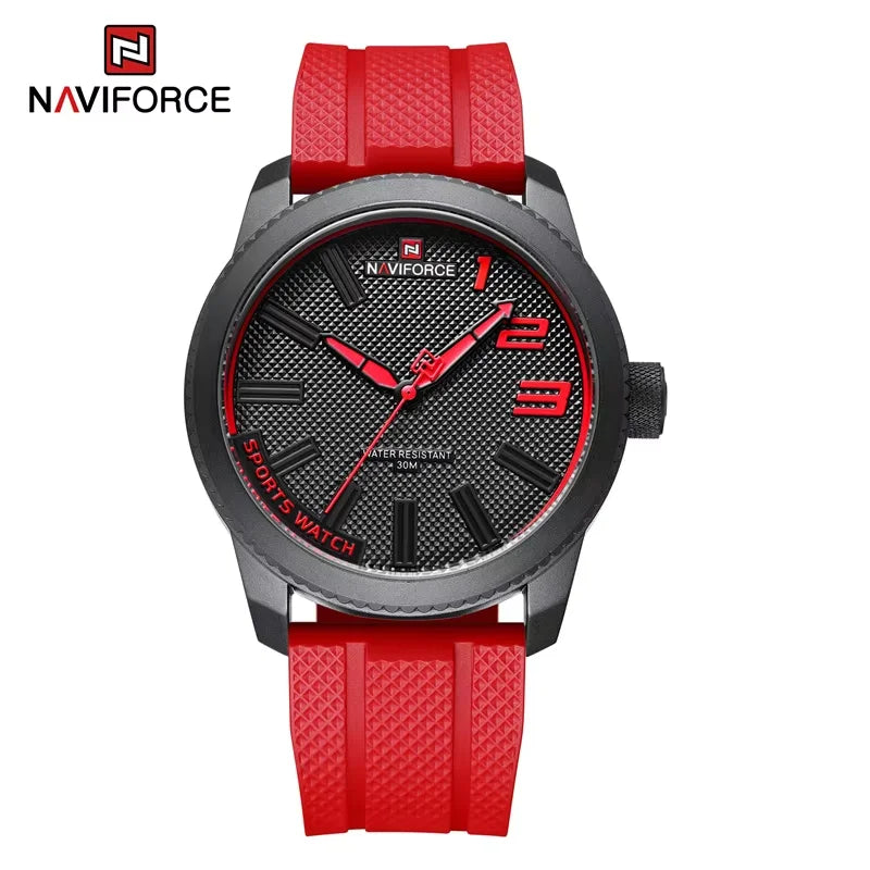 NAVIFORCE 9202L Men’s Sport Watch – Waterproof, Shockproof, Leather Strap, Fashion Casual Design