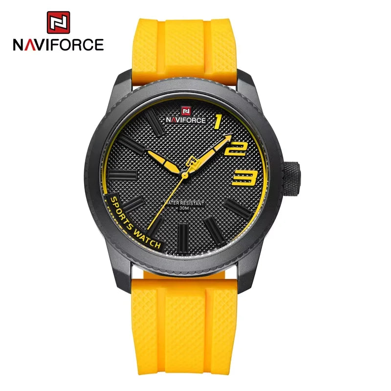 NAVIFORCE 9202L Men’s Sport Watch – Waterproof, Shockproof, Leather Strap, Fashion Casual Design