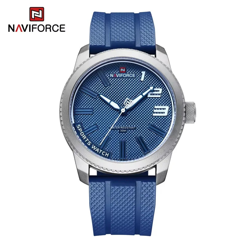 NAVIFORCE 9202L Men’s Sport Watch – Waterproof, Shockproof, Leather Strap, Fashion Casual Design