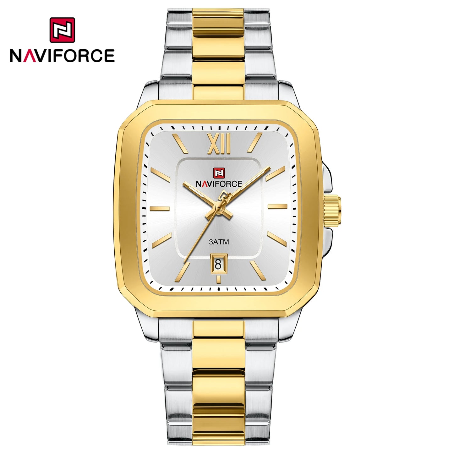 NAVIFORCE 9239 Couple Watch – Silver & Blue Quartz, Waterproof Casual Wristwatch for Men & Women