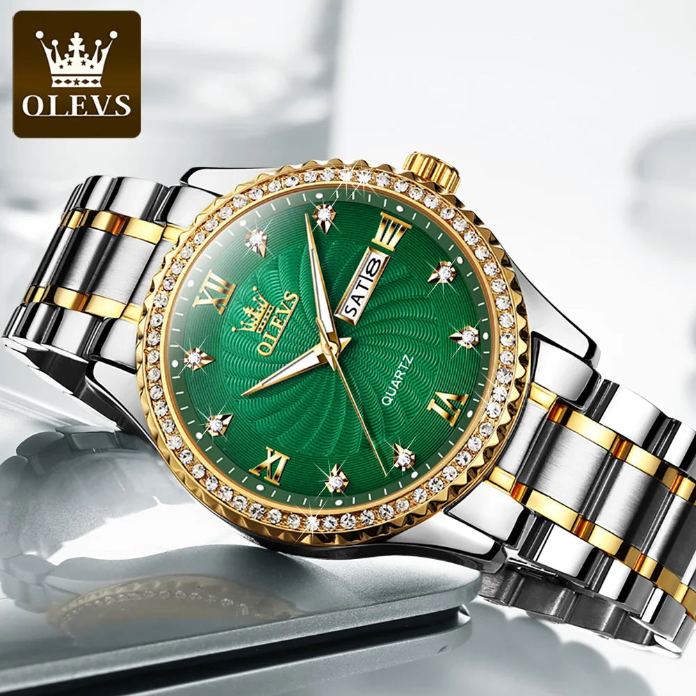 OLEVS 5565 Brand Men Fashion Luxury Quartz Watch Stainless Steel Band Date Business Montre Homme Wrist Men Watch
