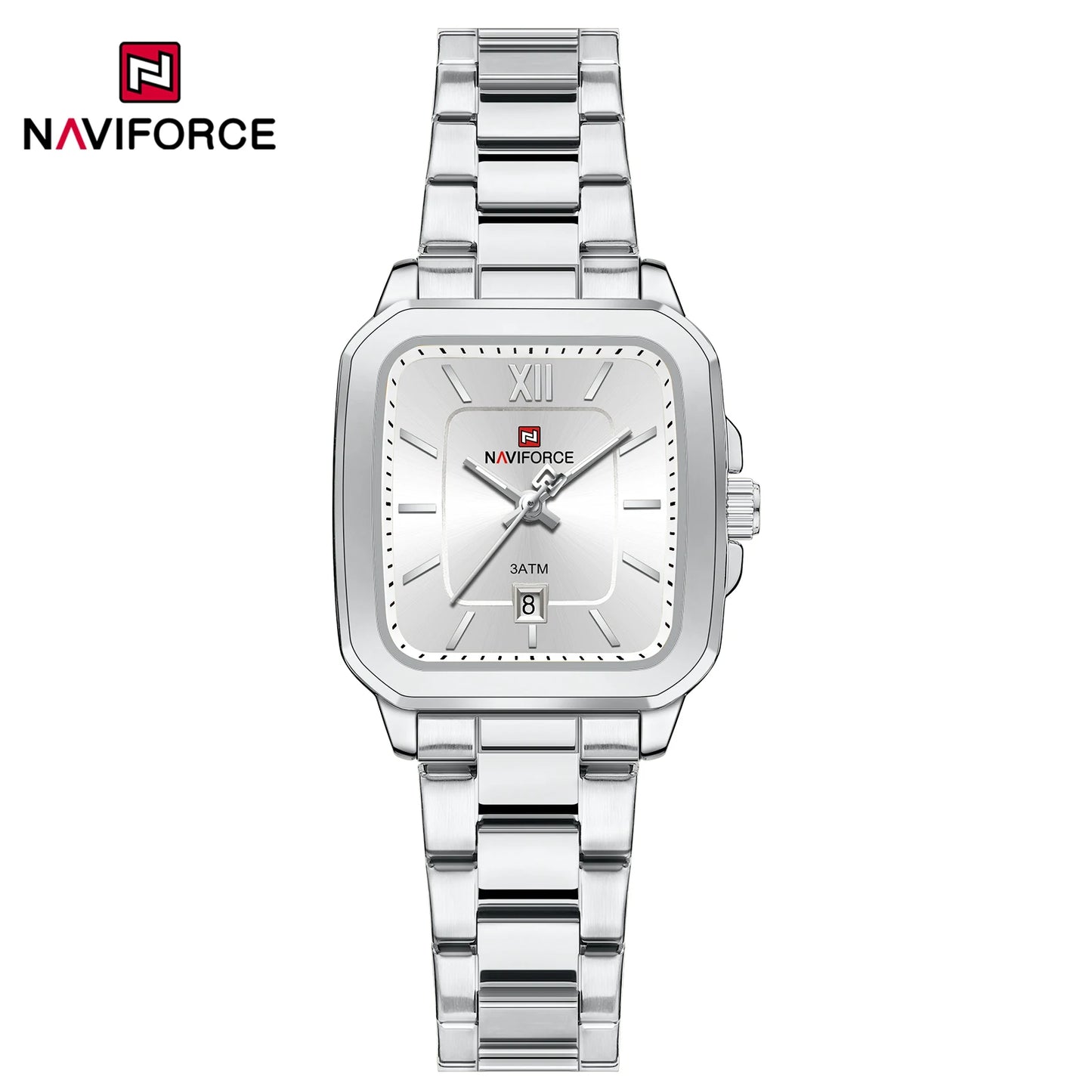 NAVIFORCE 9239 Couple Watch – Silver & Blue Quartz, Waterproof Casual Wristwatch for Men & Women