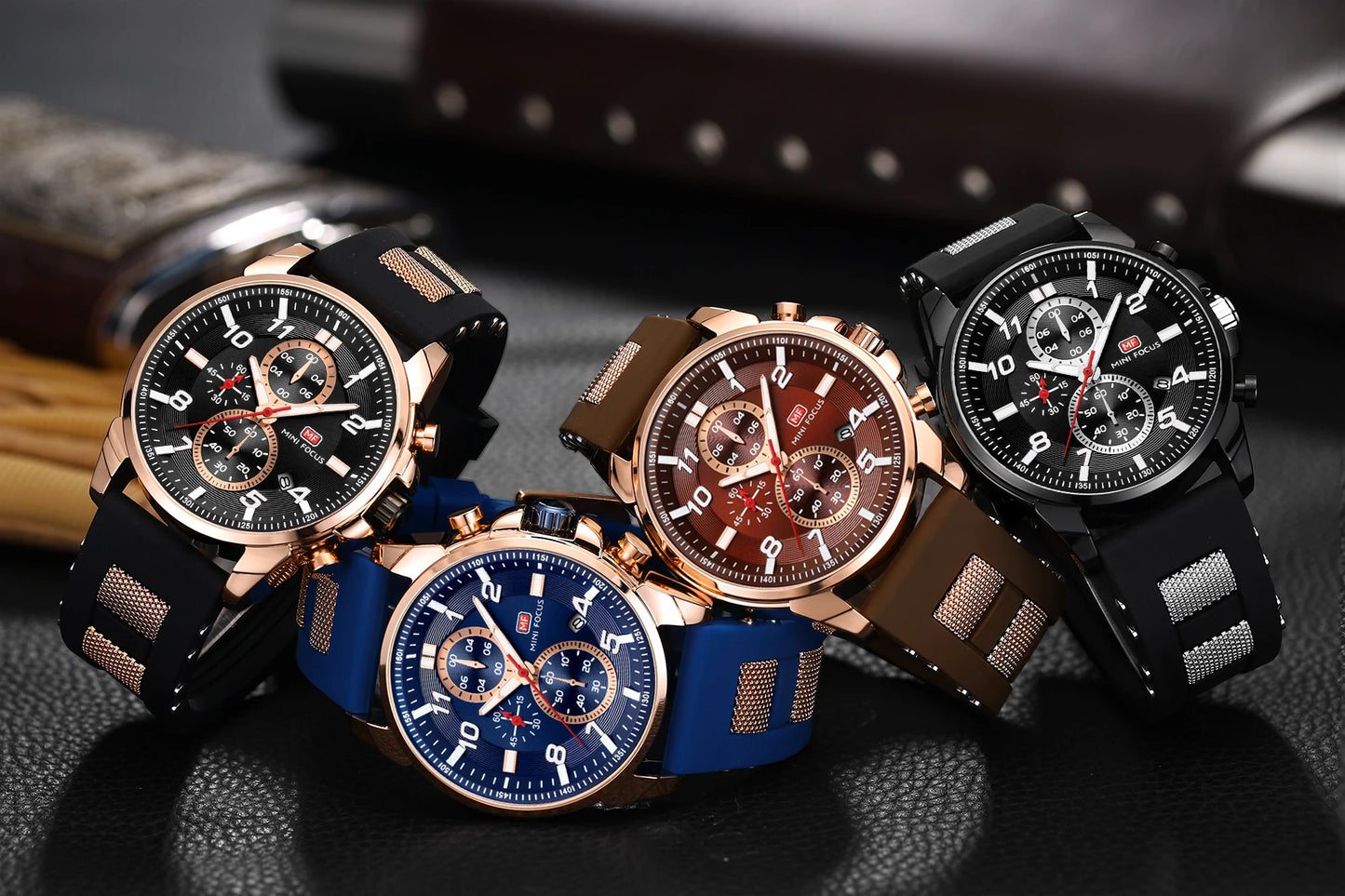 Mini Focus Men’s Waterproof Chronograph Watch – Luxury Sports Design, Silicone Strap, Quartz Precision