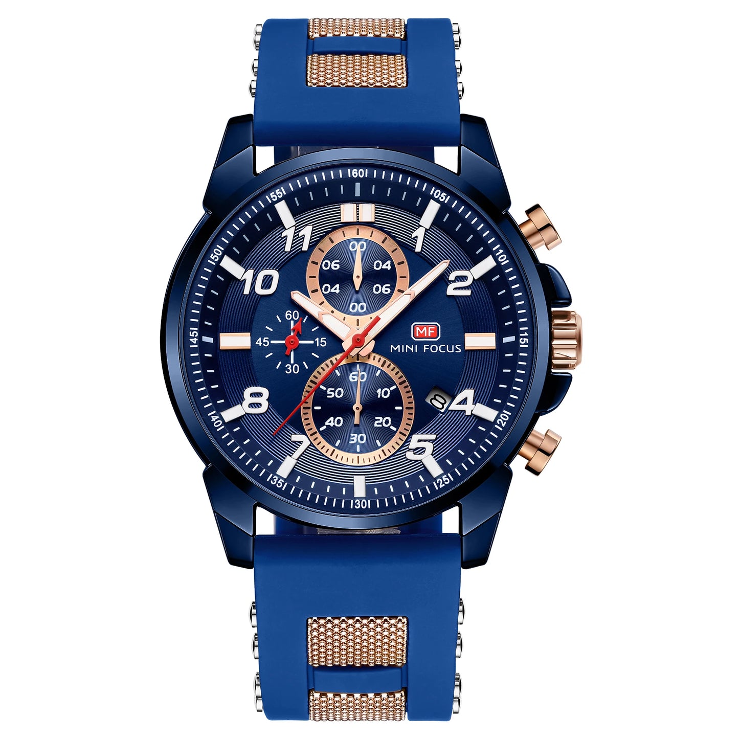 Mini Focus Men’s Waterproof Chronograph Watch – Luxury Sports Design, Silicone Strap, Quartz Precision