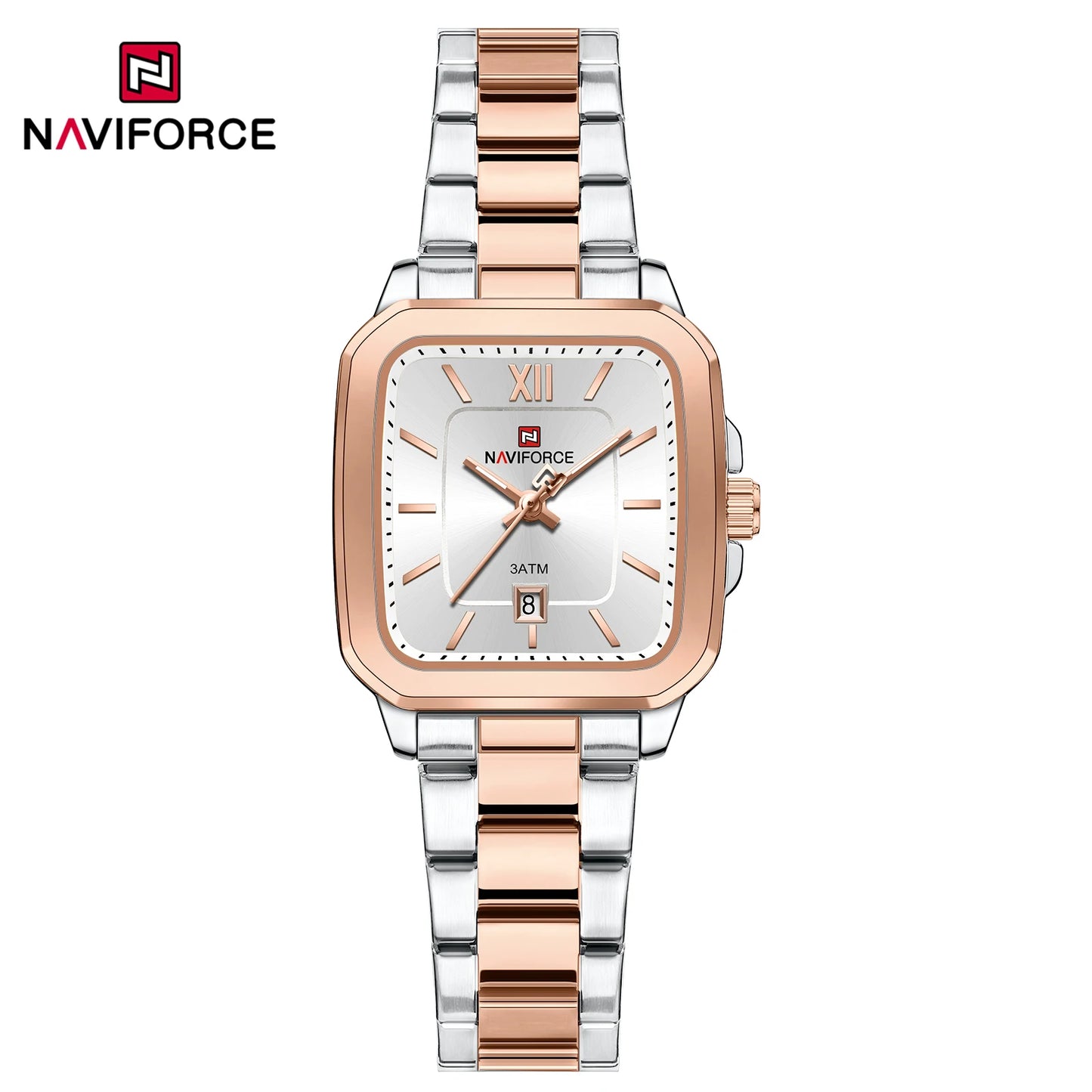 NAVIFORCE 9239 Couple Watch – Silver & Blue Quartz, Waterproof Casual Wristwatch for Men & Women