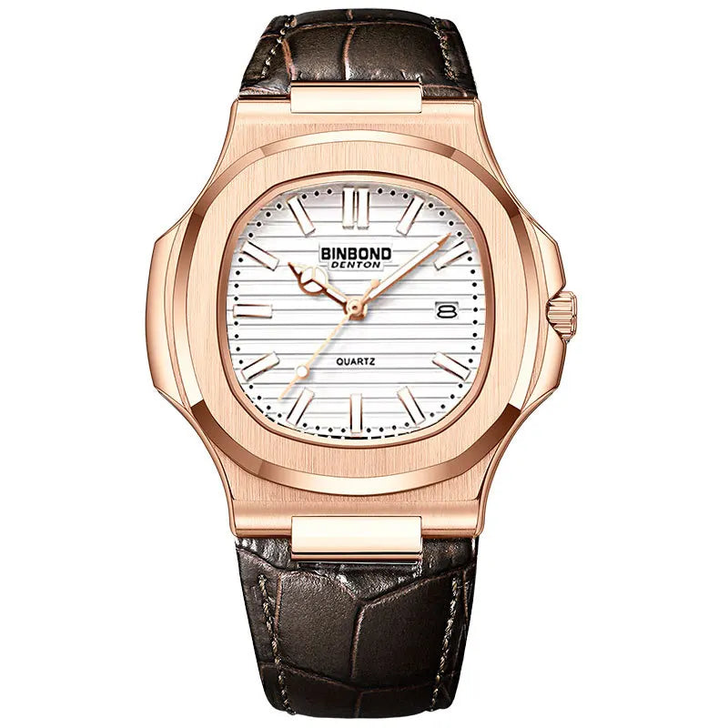 BINBOND B1885 Men's Luxury Quartz Watch – Luminous Hands, Stylish Business & Casual Wristwatch