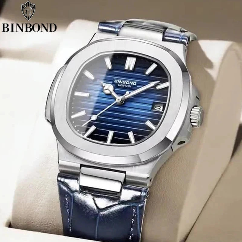 BINBOND B1885 Men's Luxury Quartz Watch – Luminous Hands, Stylish Business & Casual Wristwatch