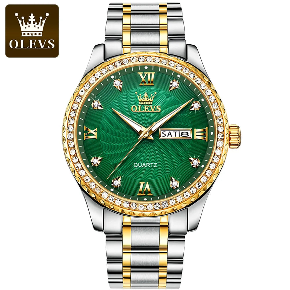 OLEVS 5565 Brand Men Fashion Luxury Quartz Watch Stainless Steel Band Date Business Montre Homme Wrist Men Watch