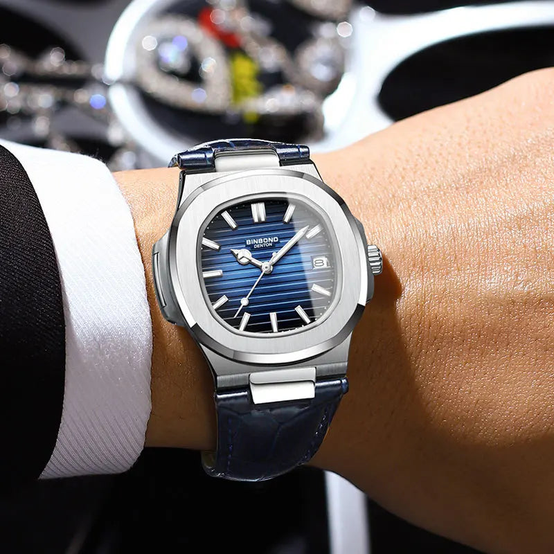 BINBOND B1885 Men's Luxury Quartz Watch – Luminous Hands, Stylish Business & Casual Wristwatch