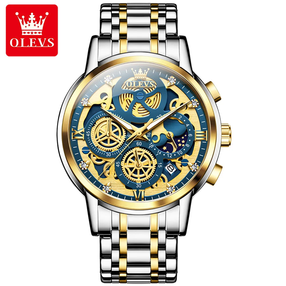 OLEVS 9947 Men’s Automatic Watch – Luxury Gold Mechanical Design, Waterproof Business Sport Style
