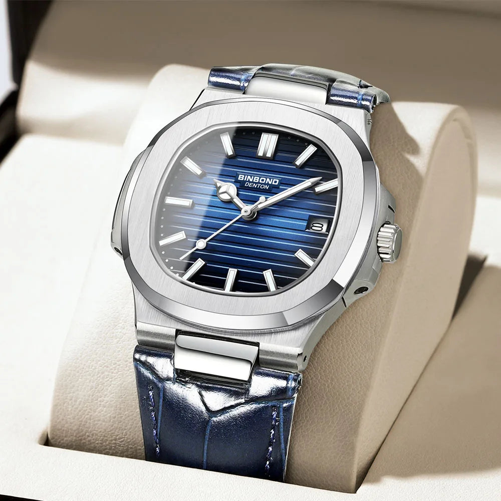 BINBOND B1885 Men's Luxury Quartz Watch – Luminous Hands, Stylish Business & Casual Wristwatch