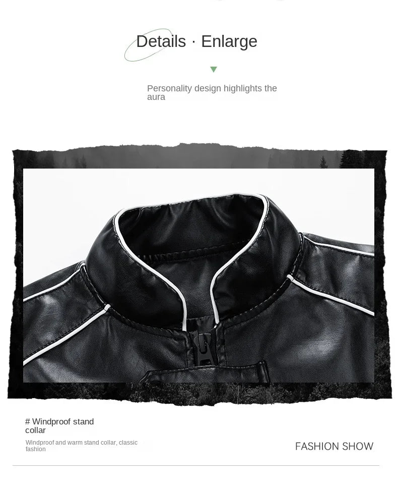 Men’s Leather Jacket – Trendy Autumn/Winter Fashion, High-Quality, Comfortable, Multi-Functional Outerwear